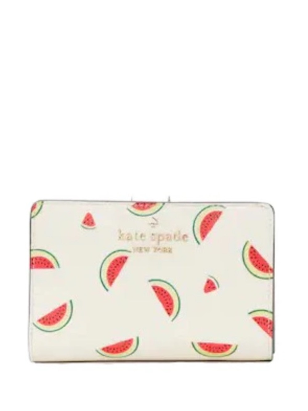 kate spade Cream Wallet with Red & Green Watermelon Print